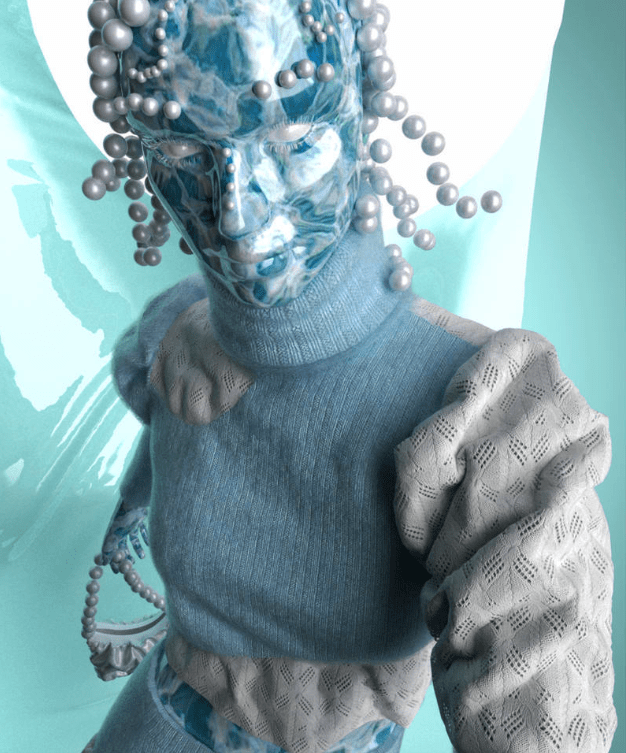 Fashion Art Avatar mit Wollpullover aus clo 3d