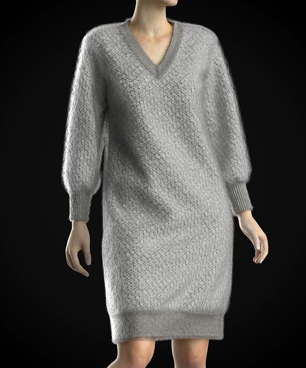 Digtiales Knitwear Design erstellt mit clo3d